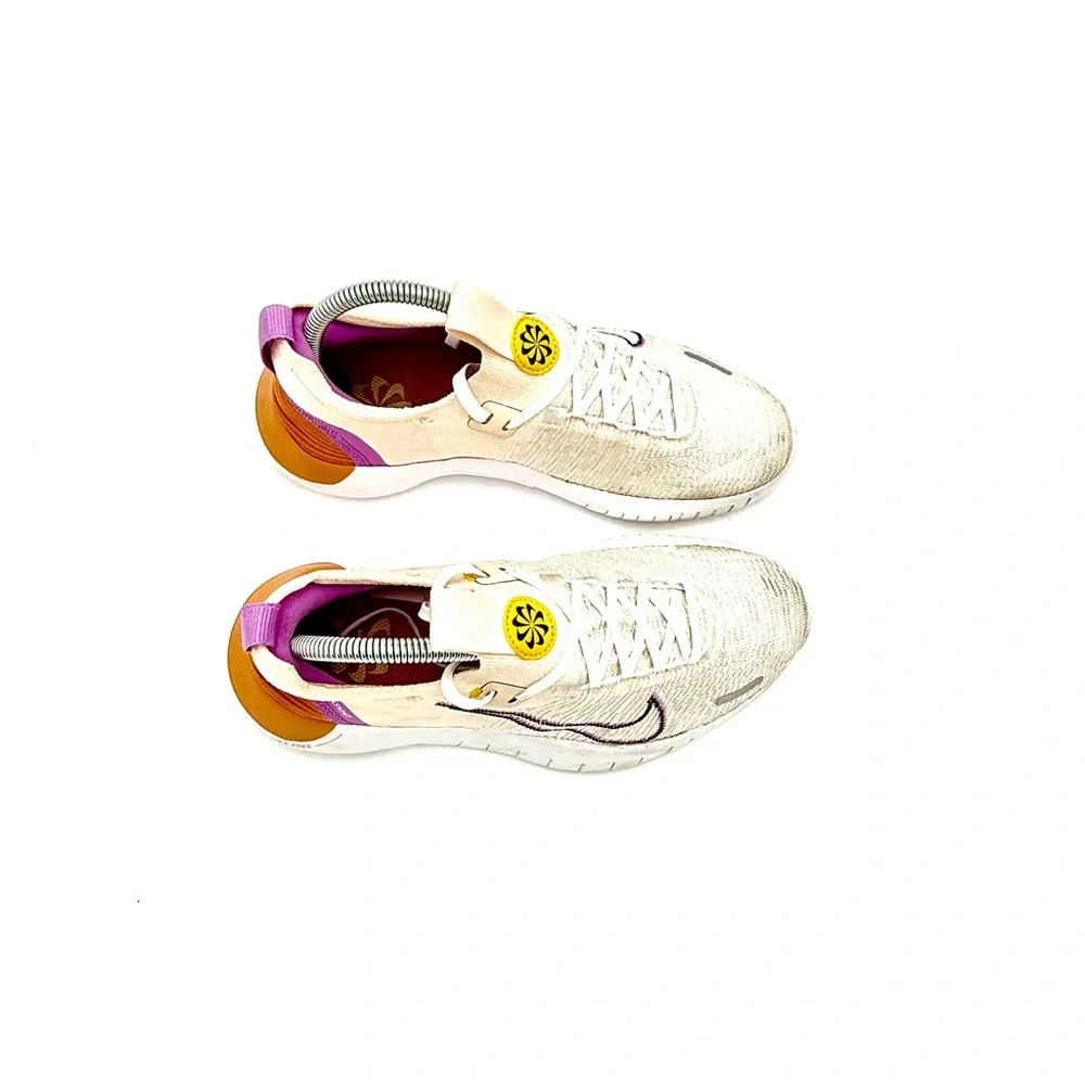 Nike Nike‎ Run Flyknit Next Nature Women's Sneakers in Cream, Purple, and Orange